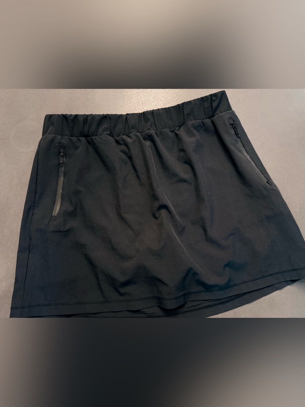 Women's Black Skort with Zipper Pockets